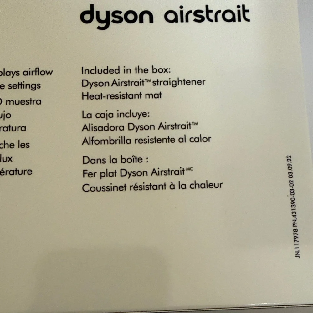 Dyson Airsrait Hair Straightener in Silver and Gold
